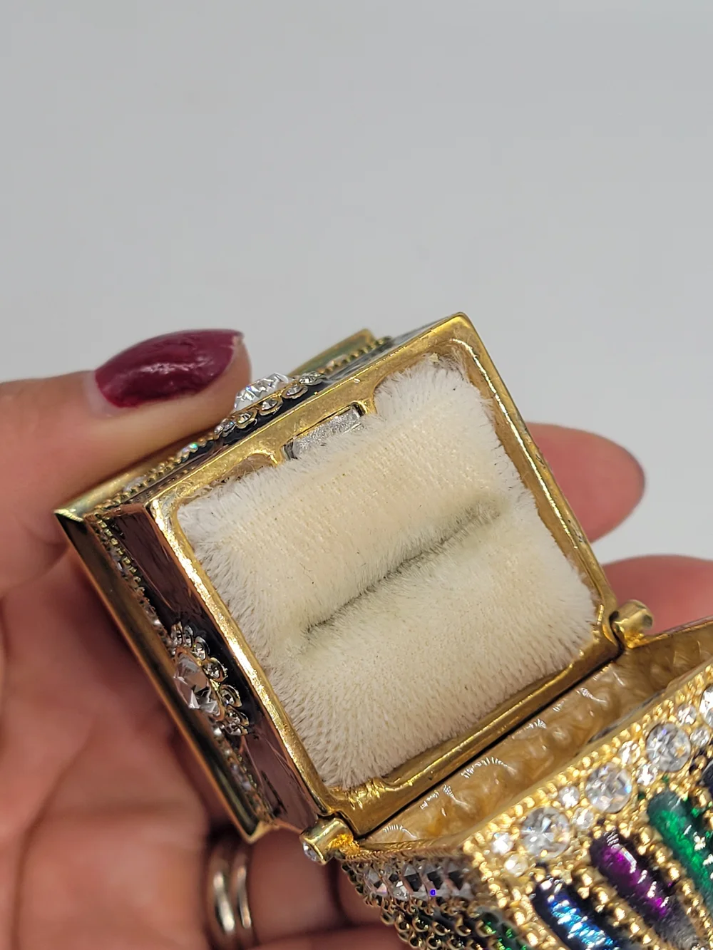 Miniature Enameled Trinket Box Coronation Carriage